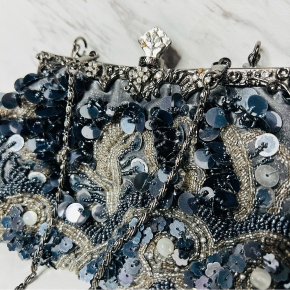 3/$60 Vintage Beaded Sequin Mermaidcore Handbag Shoulder Bag - Picture 5 of 7